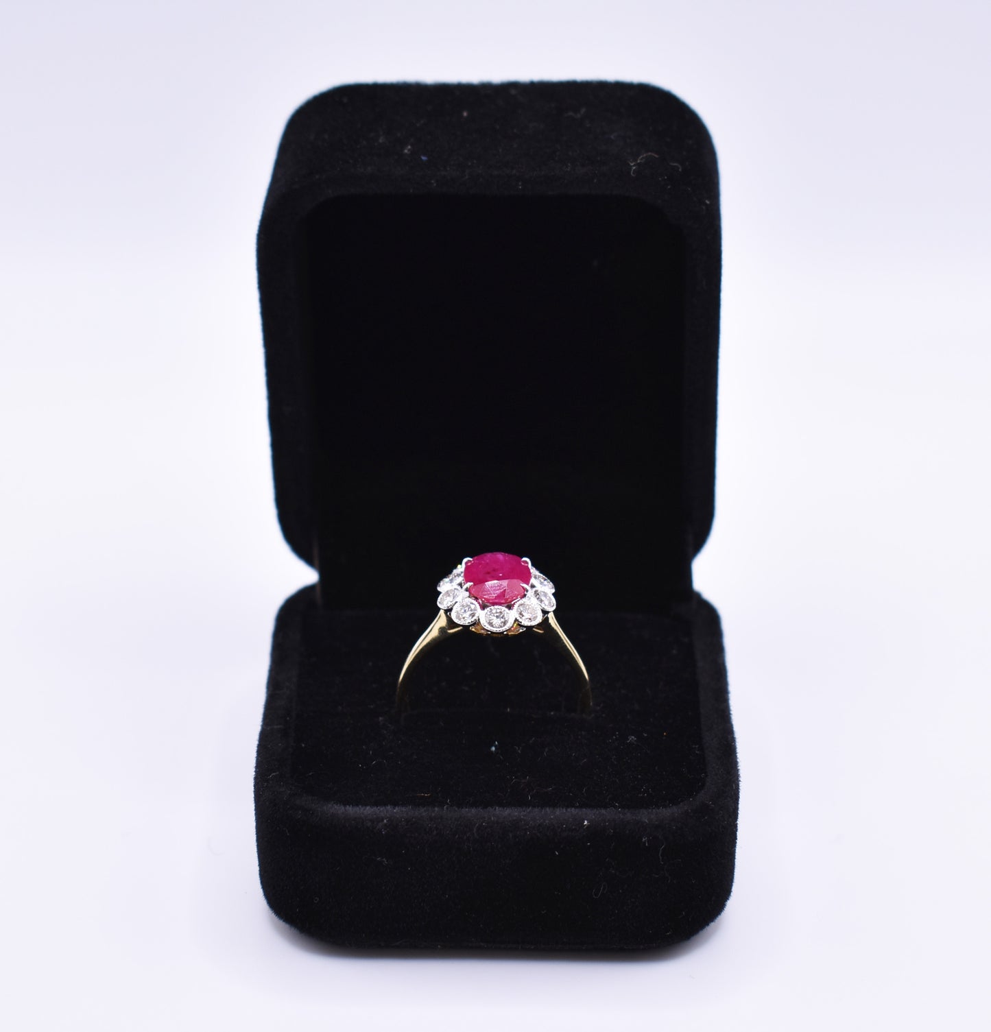 18k Yellow & White Gold Ruby & Diamond Ring