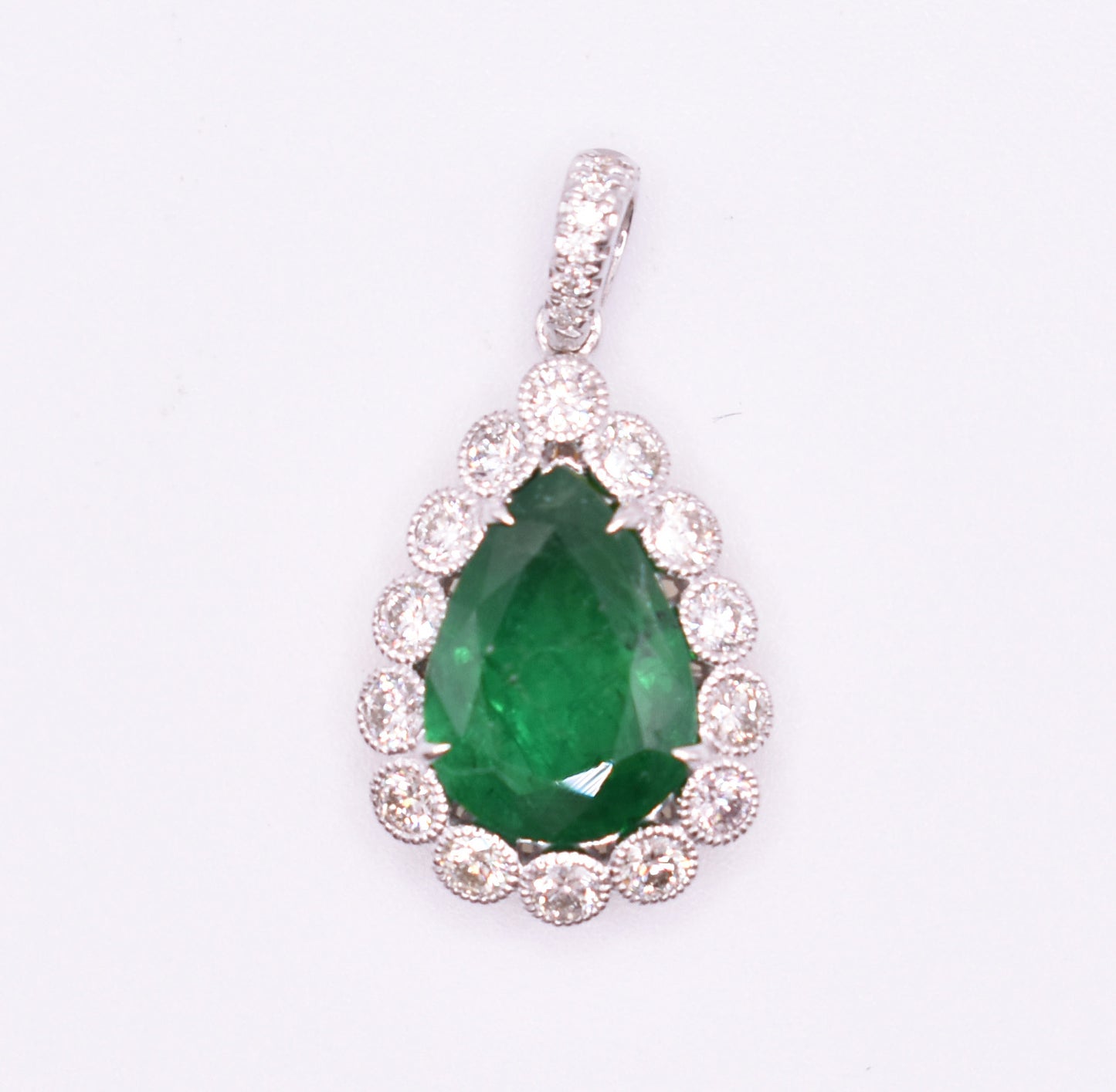 18k Yellow & White Gold Emerald Pendant