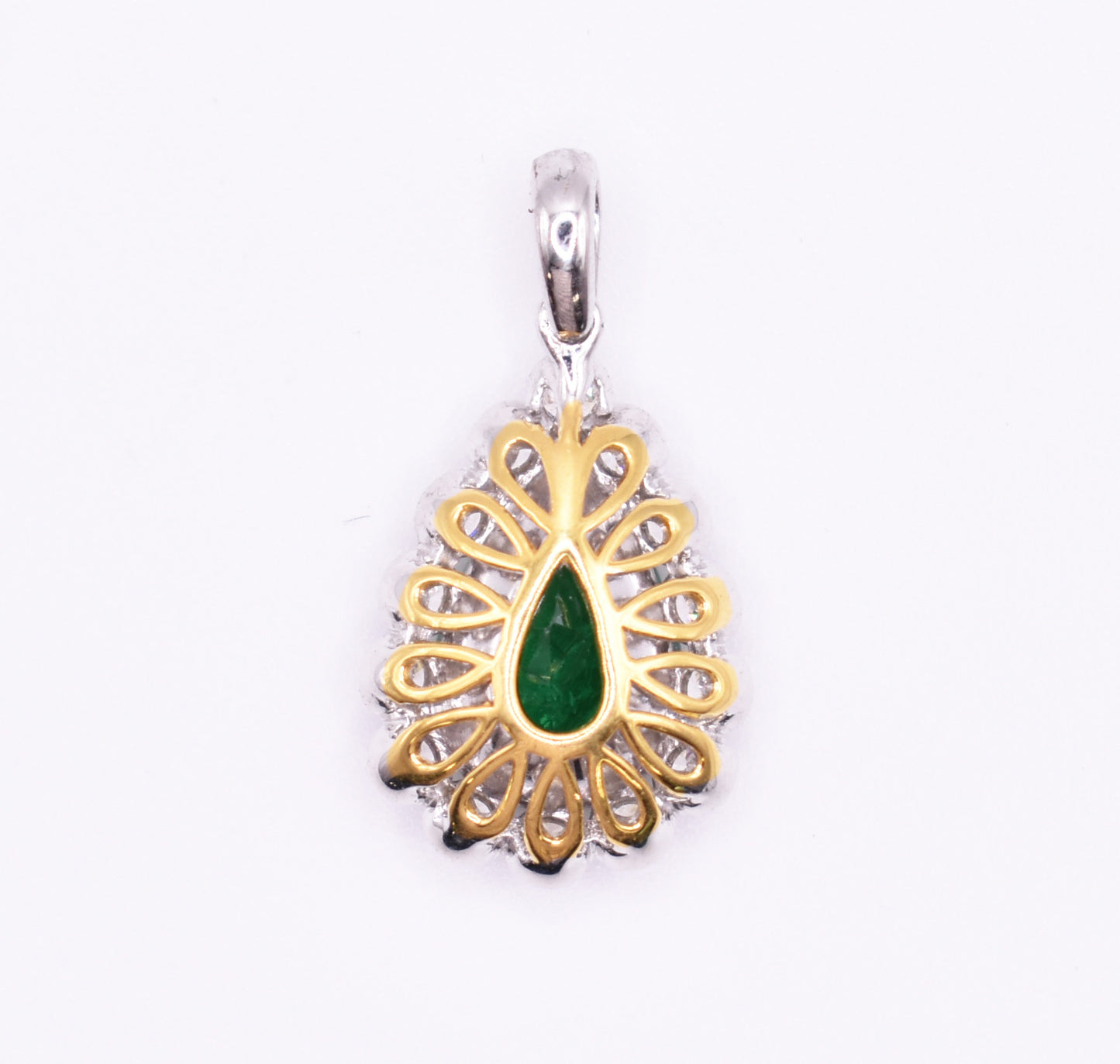 18k Yellow & White Gold Emerald Pendant