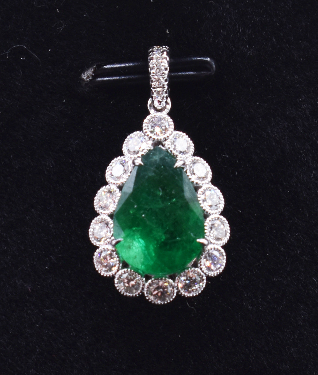 18k Yellow & White Gold Emerald Pendant