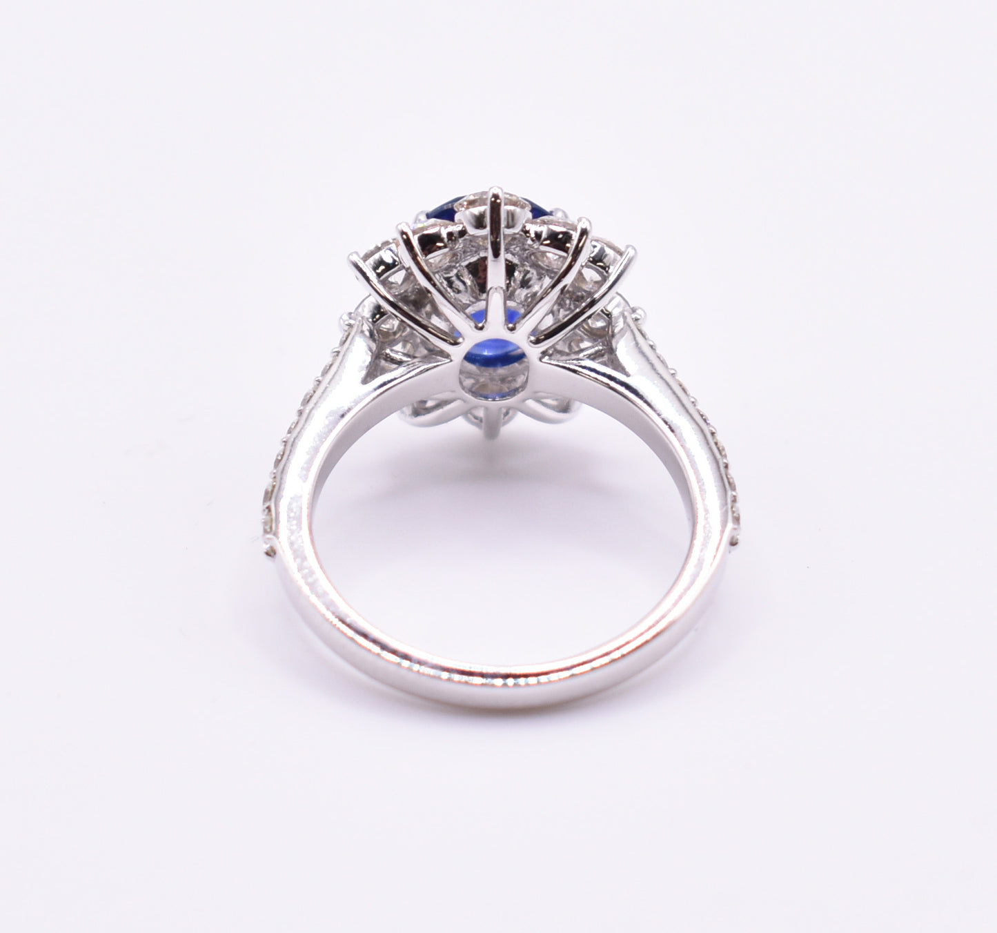 18K White Gold Sapphire & Diamond Ring