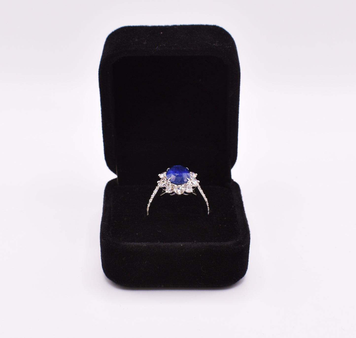 18K White Gold Sapphire & Diamond Ring