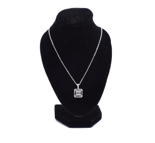 Art Deco Style 18k White Gold Diamond Necklace