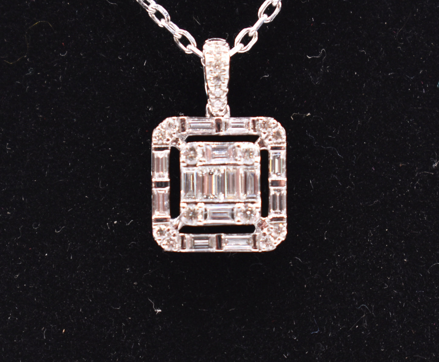 Art Deco Style 18k White Gold Diamond Necklace