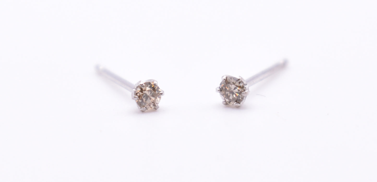 Pair of Platinum Diamond Stud Earrings