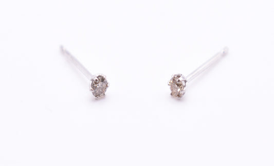 Pair of Platinum Diamond Stud Earrings