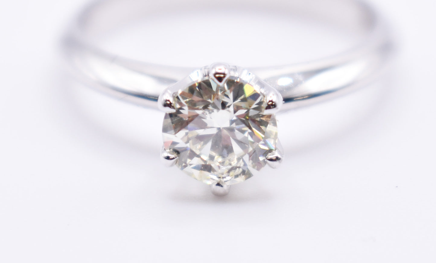 18k White Gold 1ct Tiffany Style Diamond Engagement Ring