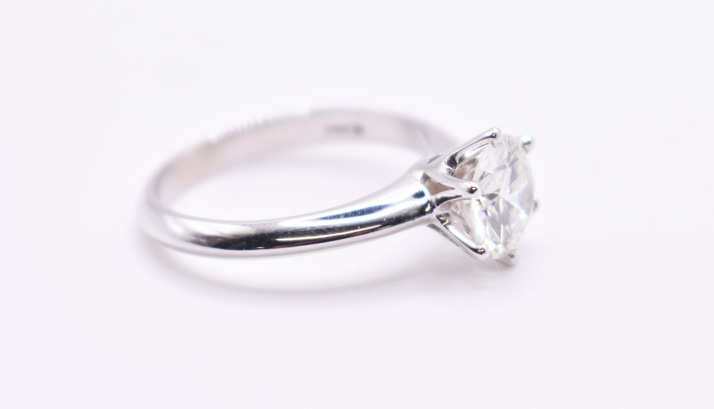 18K White Gold 1.46ct Tiffany Style Diamond Engagement Ring