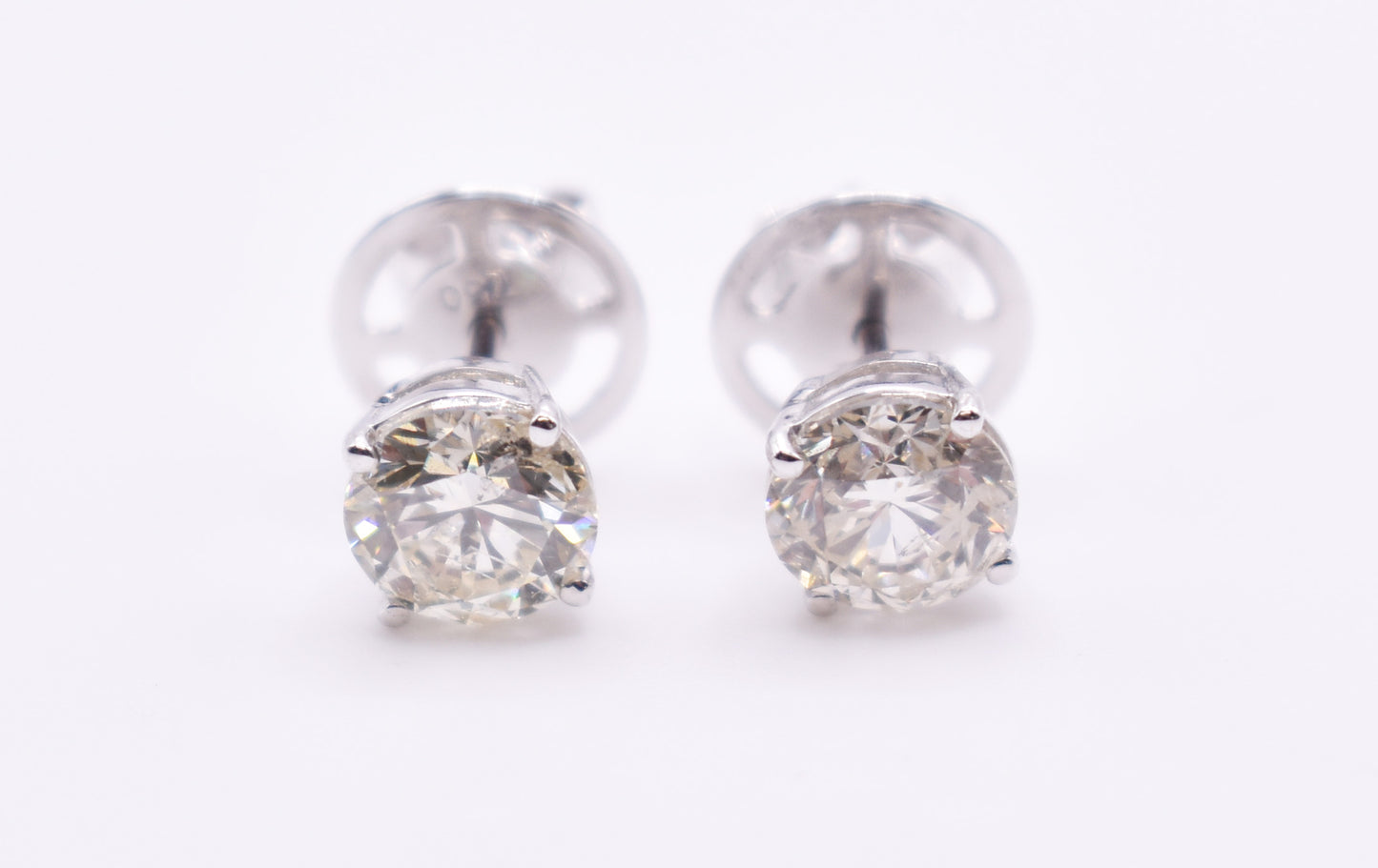 Pair of 18K White Gold Pair 2.12ct Diamond Earrings